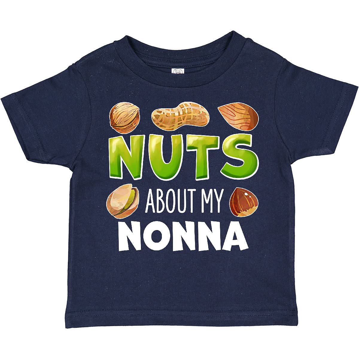 Inktastic 'Nuts About My Nonna' Peanut Almond Pistachio Toddler T-Shirt - Cute Casual Outfit for Grandparents Day, Family Reunions & Toddler Playdates