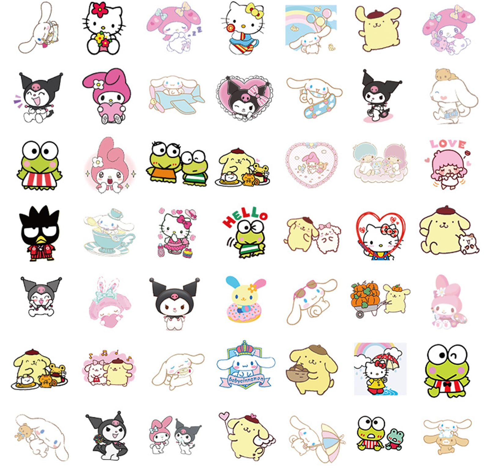 100Pcs Kawaii Cartoon Stickers for Girls - Cute Mixed Decals for Kids, Teens & Adults | Perfect for Scrapbooking, Laptop Decoration & DIY Crafts