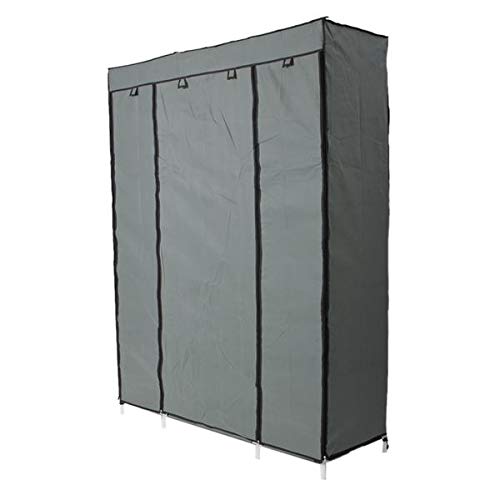 5-Layer 12-Compartment Non-Woven Fabric Wardrobe Closet - Portable Storage Organizer for Clothes & Accessories (133x46x170cm, Gray) - Perfect for Bedroom, Closet, Dorm & Small Space Organization