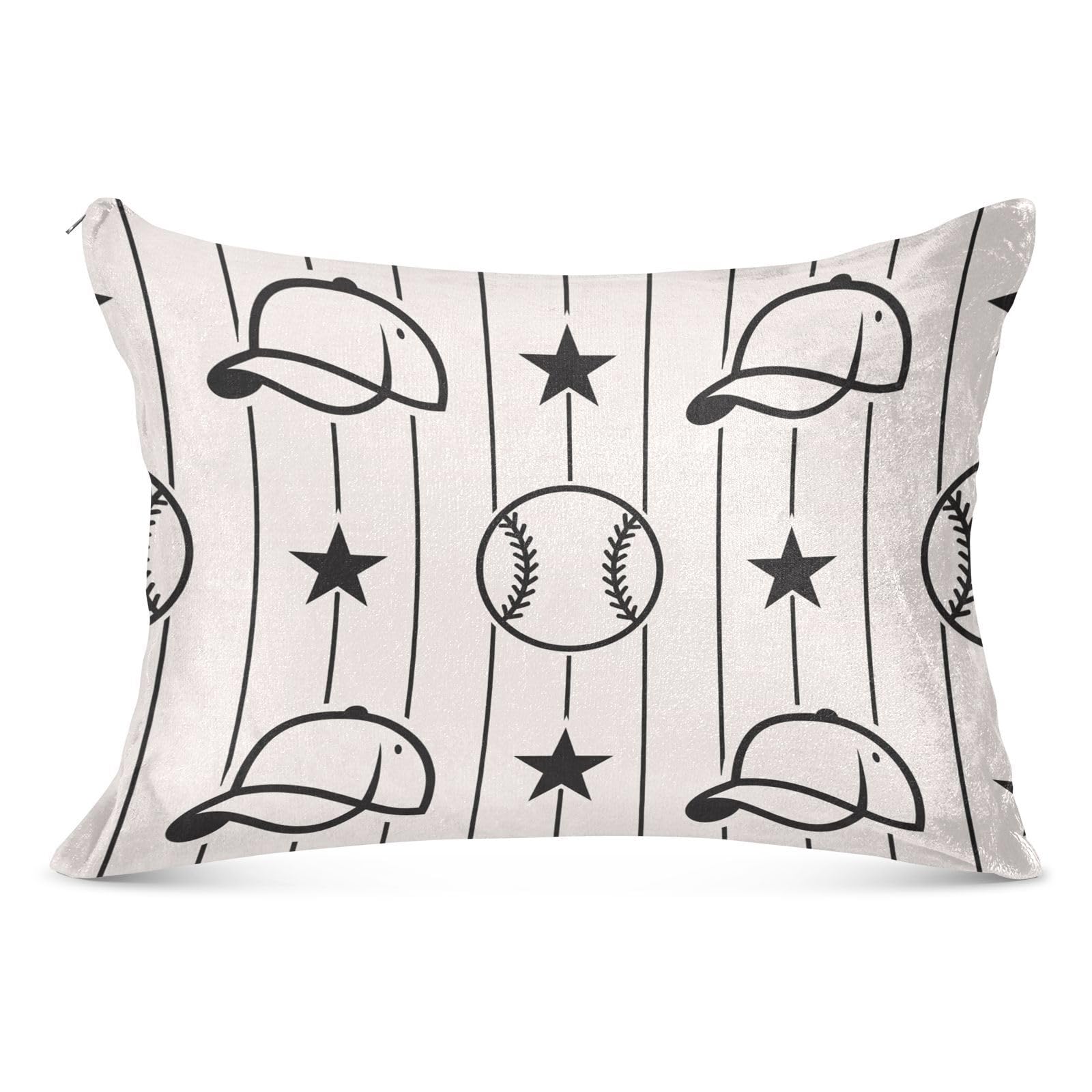Baseball Themed Pillowcase for Hair & Skin Care - 20x26 Inch Standard Body Pillow Cover with Zipper | Soft & Breathable for Sports Fans, Home Decor, Bedroom Essentials & Gift Ideas