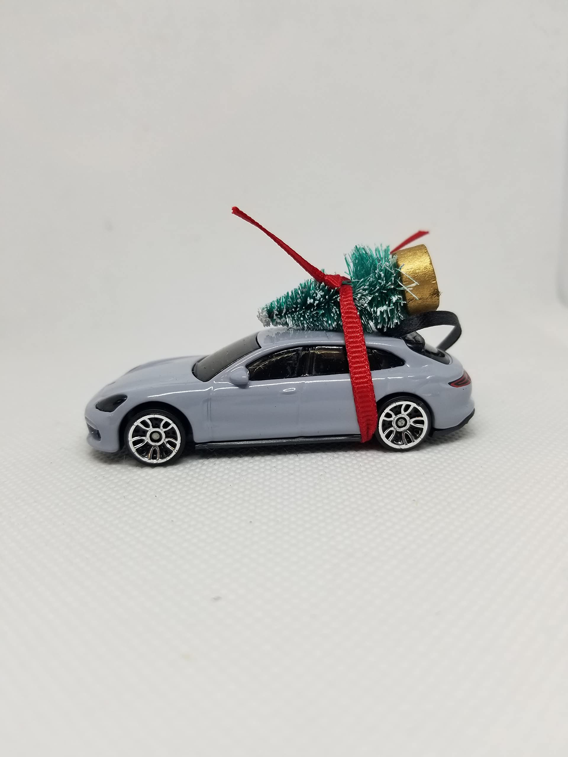 3 Inch Handmade Christmas Tree Ornament for Porsche Panamera in Chalk Gray | Unique Holiday Gift for Car Lovers | Perfect for Christmas Decorations & Car Enthusiast Gifts | Made in USA