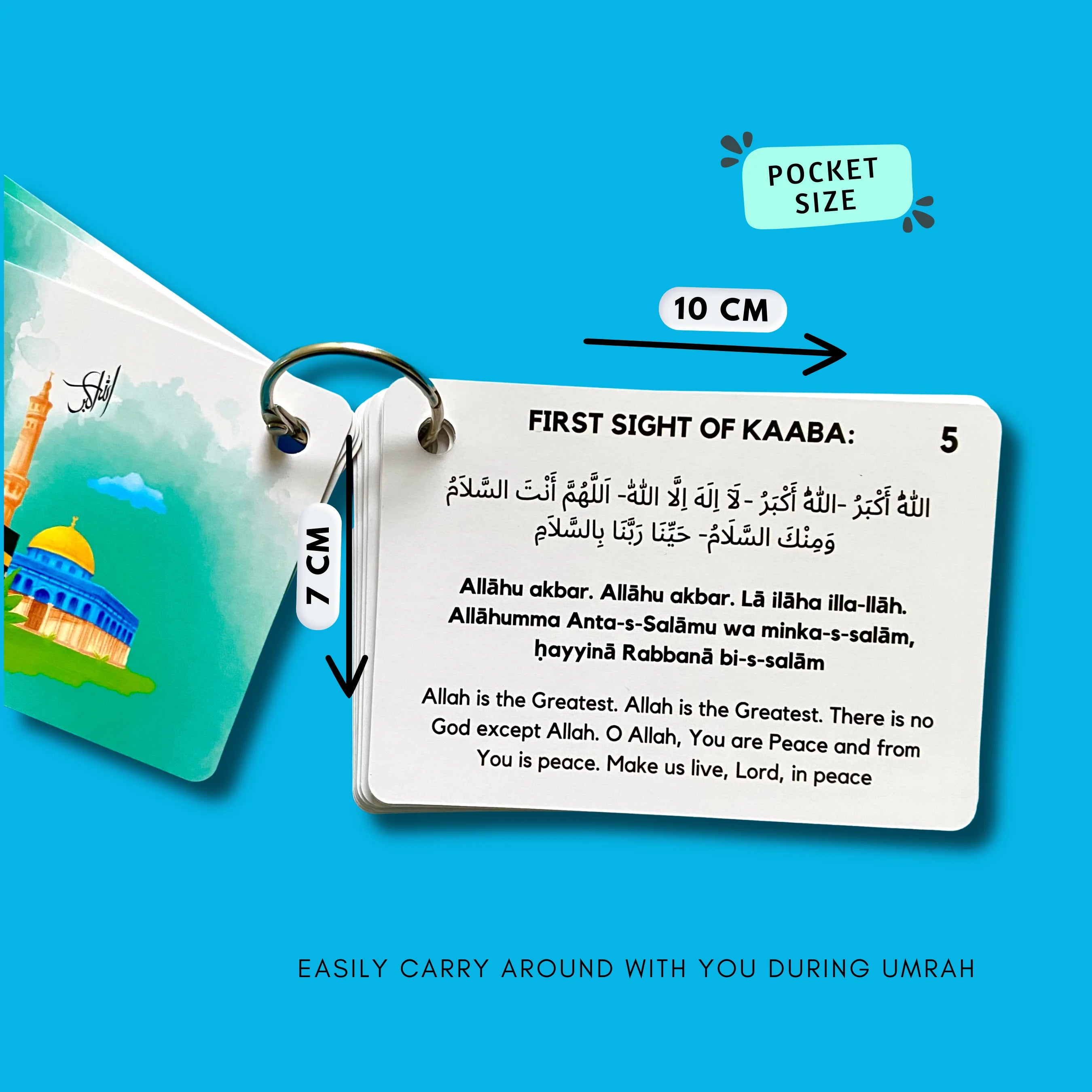 Duas For Umrah Flashcards - Islamic Prayer Cards for Hajj & Umrah - Perfect for Travel & Spiritual Learning