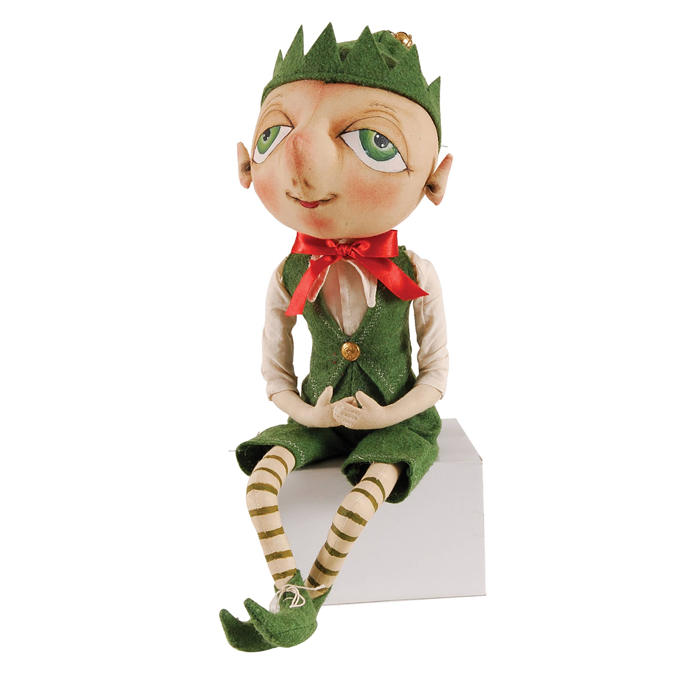 Bartholomew Elf Handmade Art Doll - Traditional Christmas Collectible for Holiday Decor & Gift Giving