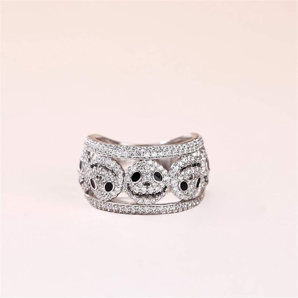 Jeulia Nightmare Before Christmas Wedding Band - 925 Sterling Silver Jack Skellington Skull Ring with CZ Solitaire & Side Stones | Halloween Jewelry, Christmas Gift, Birthday Present for Fans | Perfect for Cosplay, Themed Weddings & Holiday Celebrations