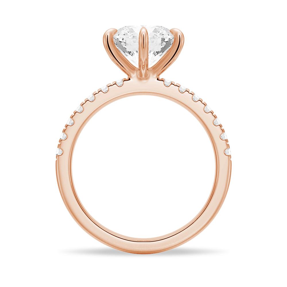 Exquisite 6 Prong French Pavé Moissanite Engagement Ring for Women - Perfect for Proposals, Weddings & Anniversary Gifts