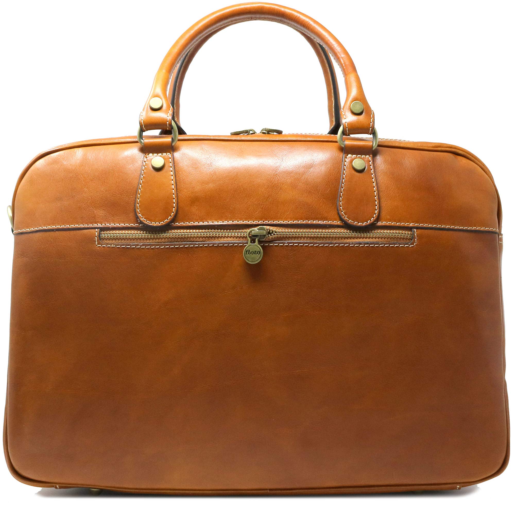 Premium Floto Venezia Slim Leather Laptop Briefcase for Business & Travel - Stylish & Durable 15.6 Inch Laptop Bag for Professionals, Office Commute & Business Trips