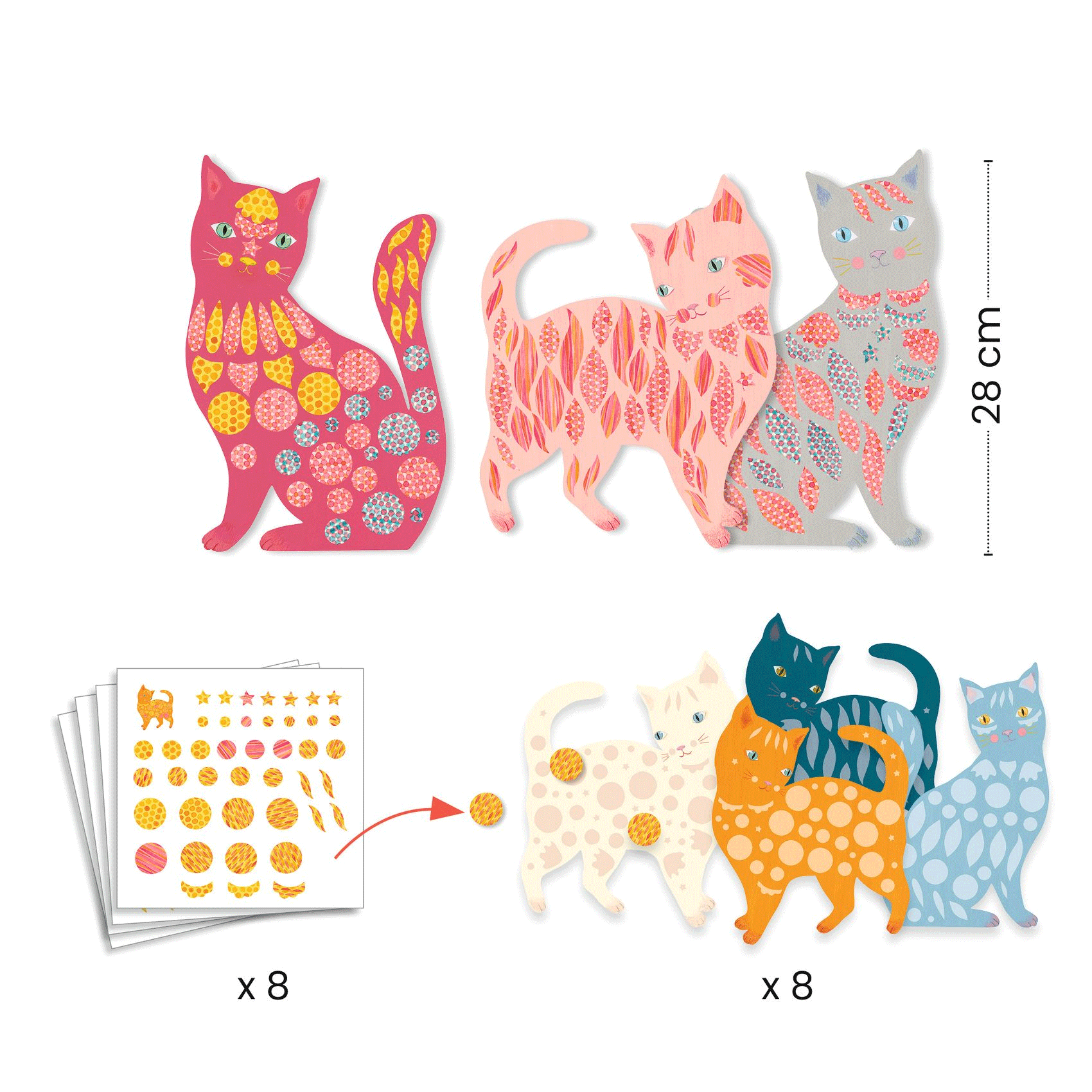 Elodie's Pretty Cats Art Set by Djeco - Premium Cat-Themed Painting Kit for Kids & Adults | Perfect for Creative Play, Birthday Gifts & Home Decor