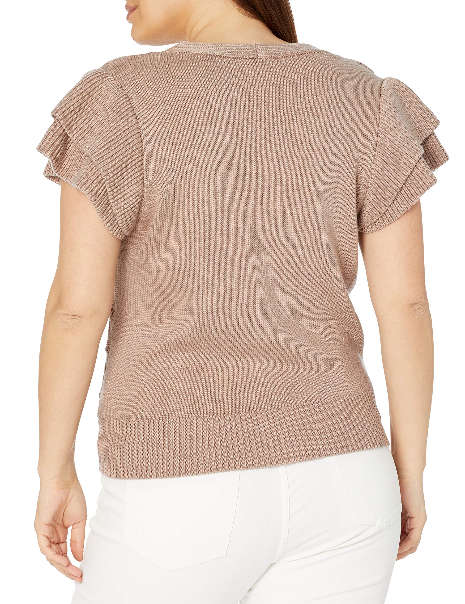 The Drop Women's Emma Ruffle-Shoulder Sleeve Cardigan Sweater | Soft Knit Open Front Wrap | Casual & Office Wear | Perfect for Fall & Winter Layering
