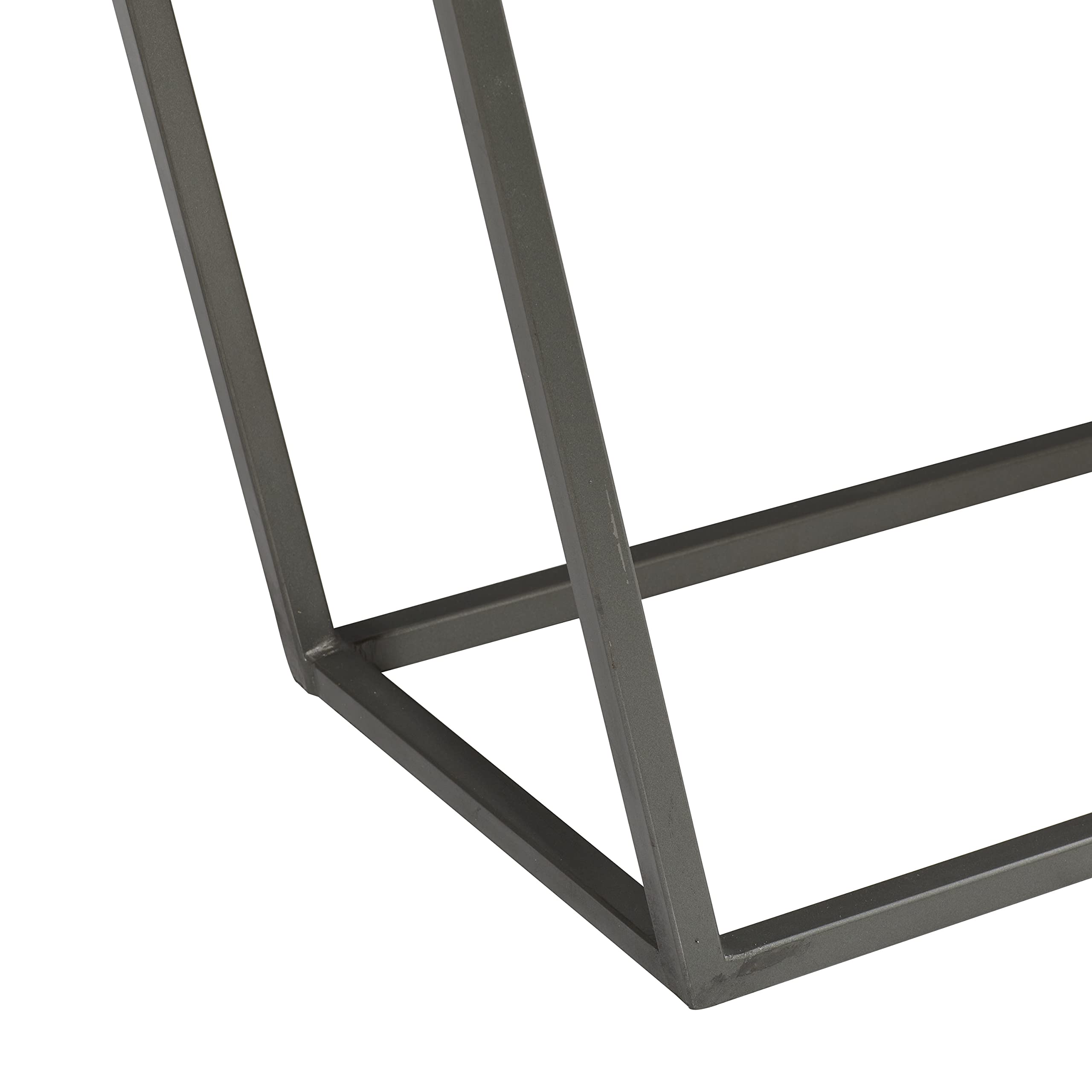Deco 79 Modern Wood Rectangle Coffee Table with Grey Metal Base - 57