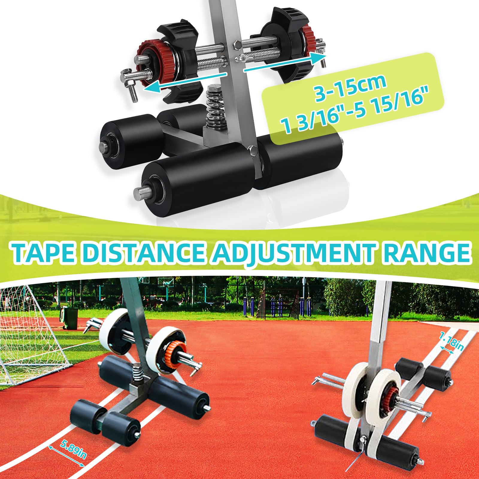 Professional Court Line Tape Machine - Basketball Court Line Striping Tool for Parking Lots, Roads & Sports Fields | Durable Paint Marking Equipment for Athletic Courts, Parking Spaces & Traffic Safety