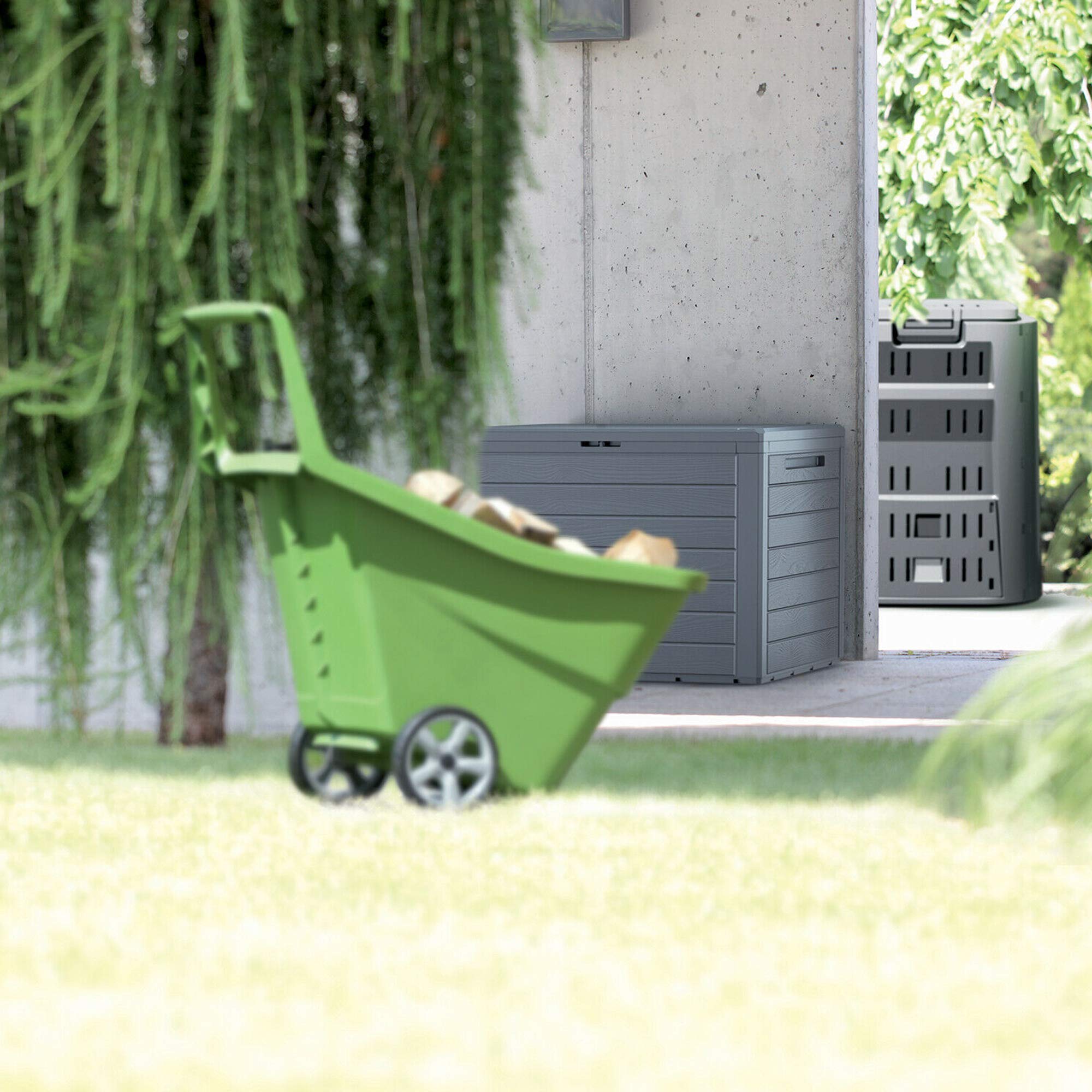Lockable Wooden Garden Storage Crate Box - 190L Brown Outdoor Organizer for Tools, Toys & Supplies | Perfect for Patio, Backyard & Shed Organization