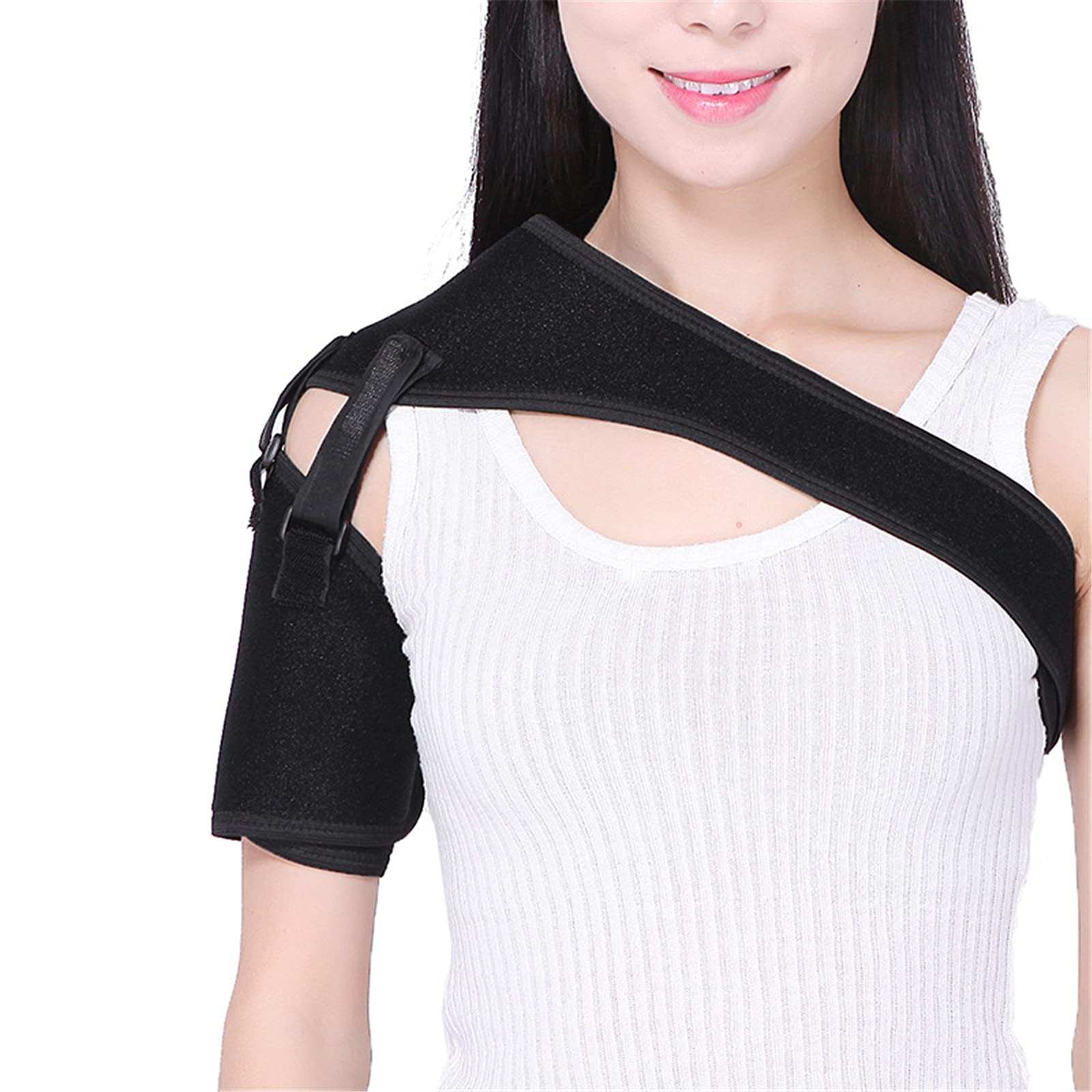Adjustable Shoulder Brace for Right & Left - Rotator Cuff Support, AC Joint Stabilizer for Dislocation, Frozen Shoulder Relief, Sprain & Tendinitis Recovery - Ideal for Sports Injuries, Post-Surgery Rehab & Daily Pain Management