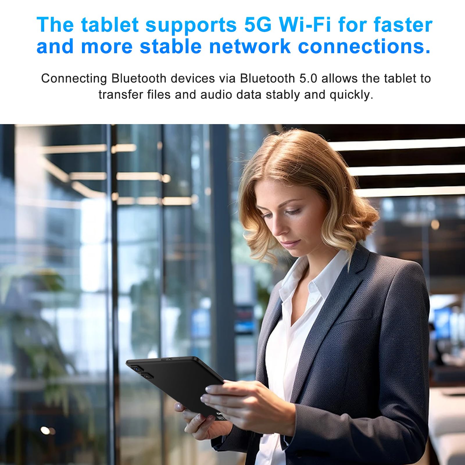 DMOAO 11 Inch Android Tablet with Widevine L1, 8000mAh Battery & 18W Fast Charging, 13MP+5MP Dual Camera, 20GB RAM 128GB ROM (Expandable to 1TB), 5G WiFi GPS, Octa-Core 2.0GHz, Face ID - Black | Perfect for Streaming, Gaming & Remote Work