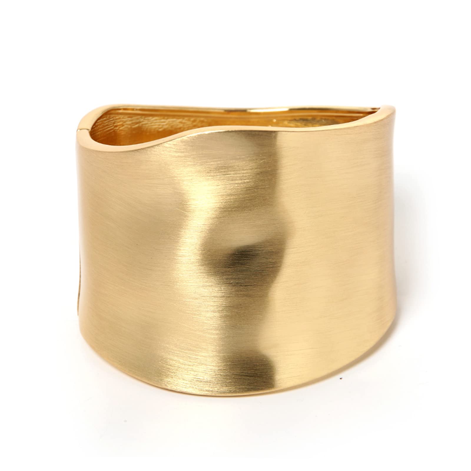 Chunky Gold Cuff Bracelet for Women - 18K Gold Plated Non-Tarnish Bangle Set - Trendy Fashion Jewelry Gift for Birthday, Anniversary & Special Occasions