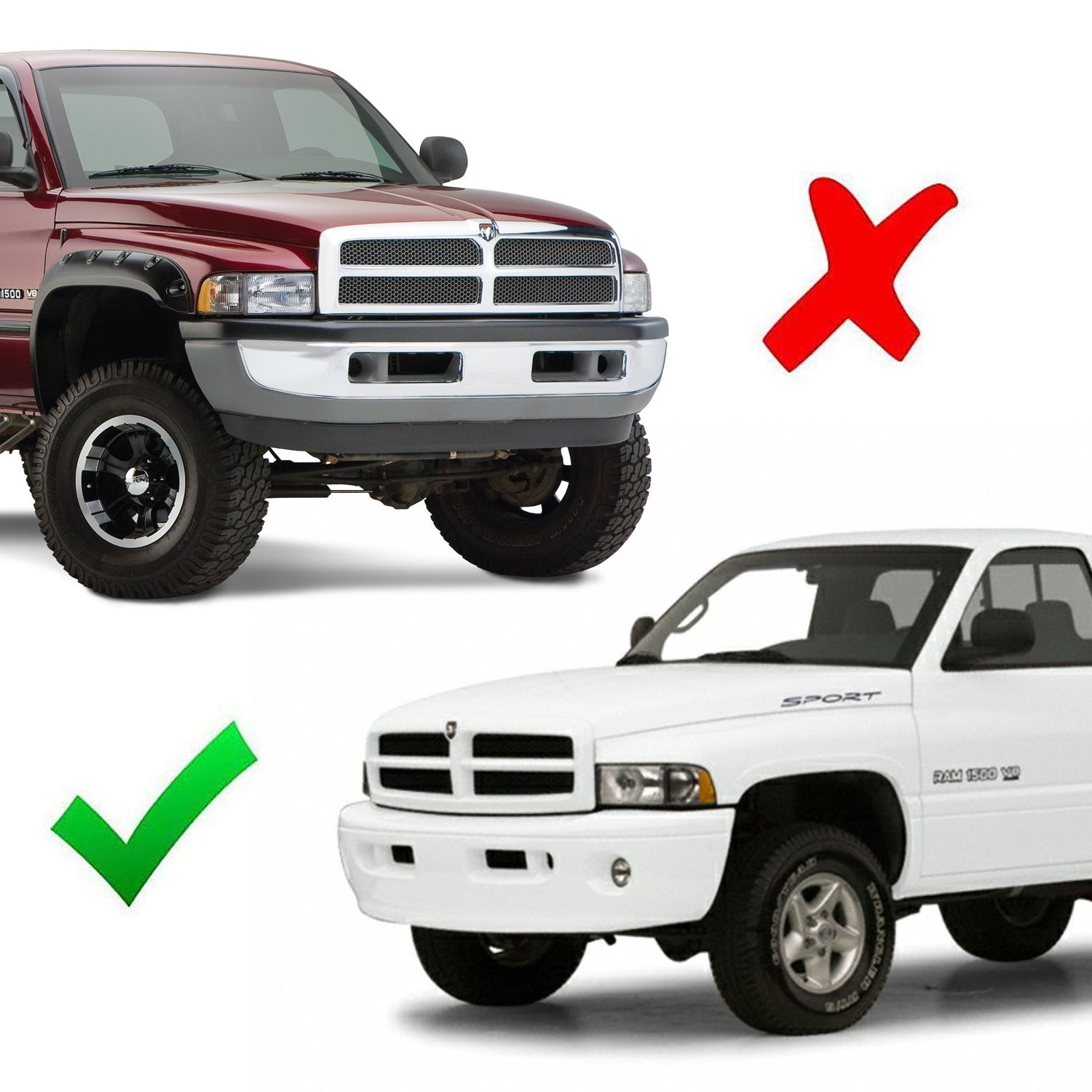Clear Lens Fog Lights with H3 Halogen Bulbs for 1999-2002 Dodge RAM 1500 & 2500 - Durable Off-Road Lighting for Night Driving & Bad Weather