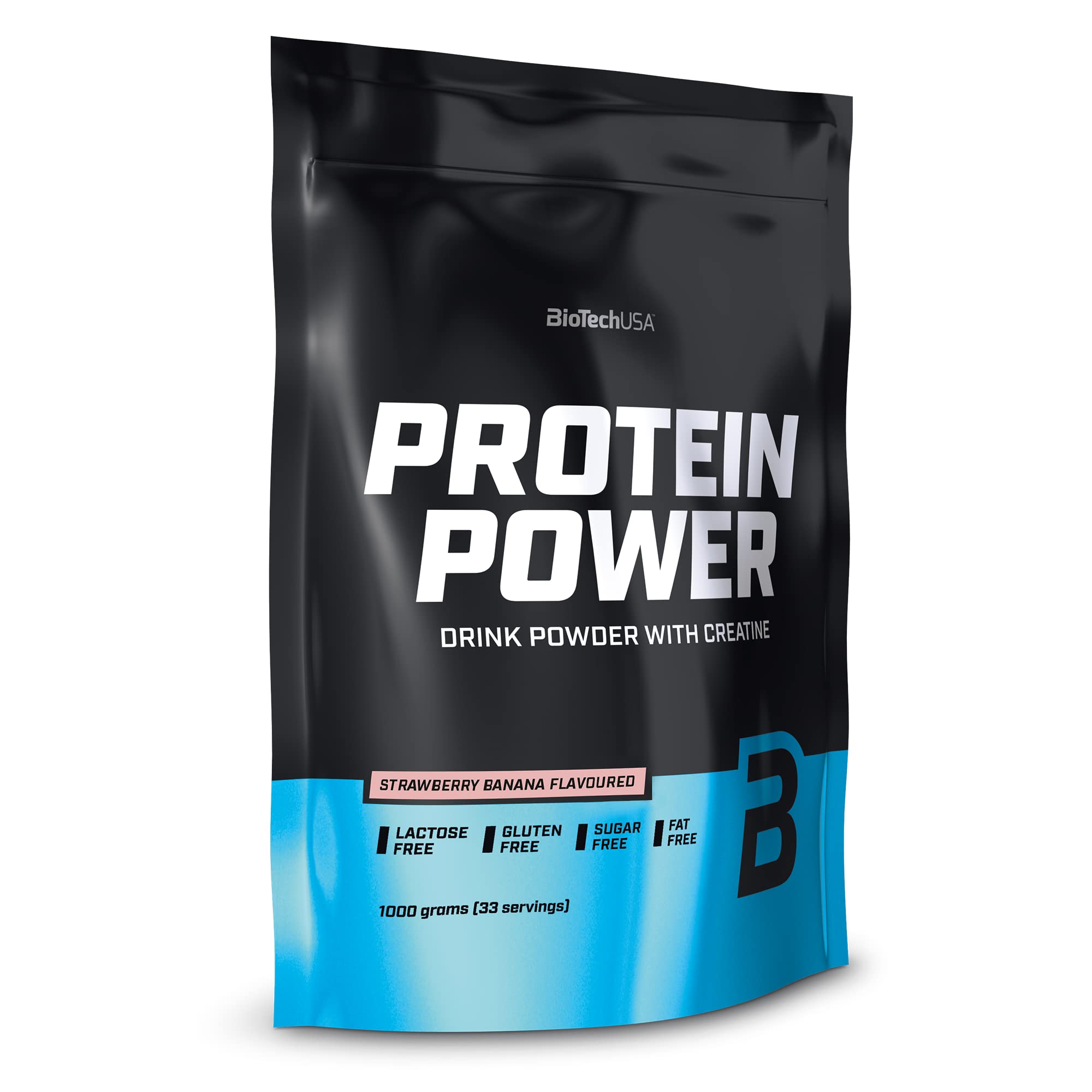 BioTechUSA Whey Protein Powder - Strawberry Banana Flavor, 1000g for Muscle Recovery & Post-Workout Nutrition | Gym Supplements for Athletes & Fitness Enthusiasts