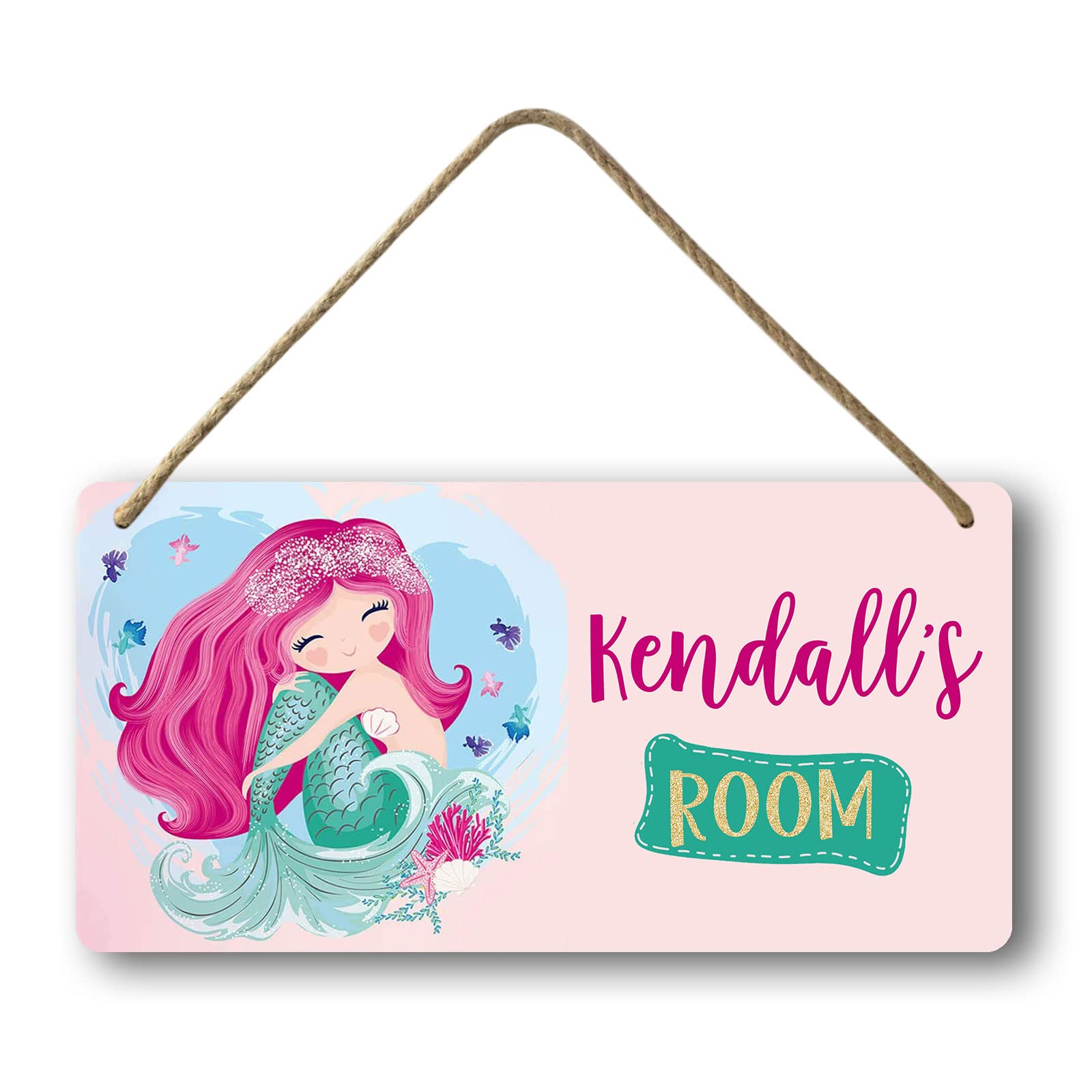 Personalized Kids Door Sign - Custom Mermaid Name Plaque for Girls Room, Ocean Themed Nursery Decor - Perfect for Bedroom, Playroom & Birthday Gifts