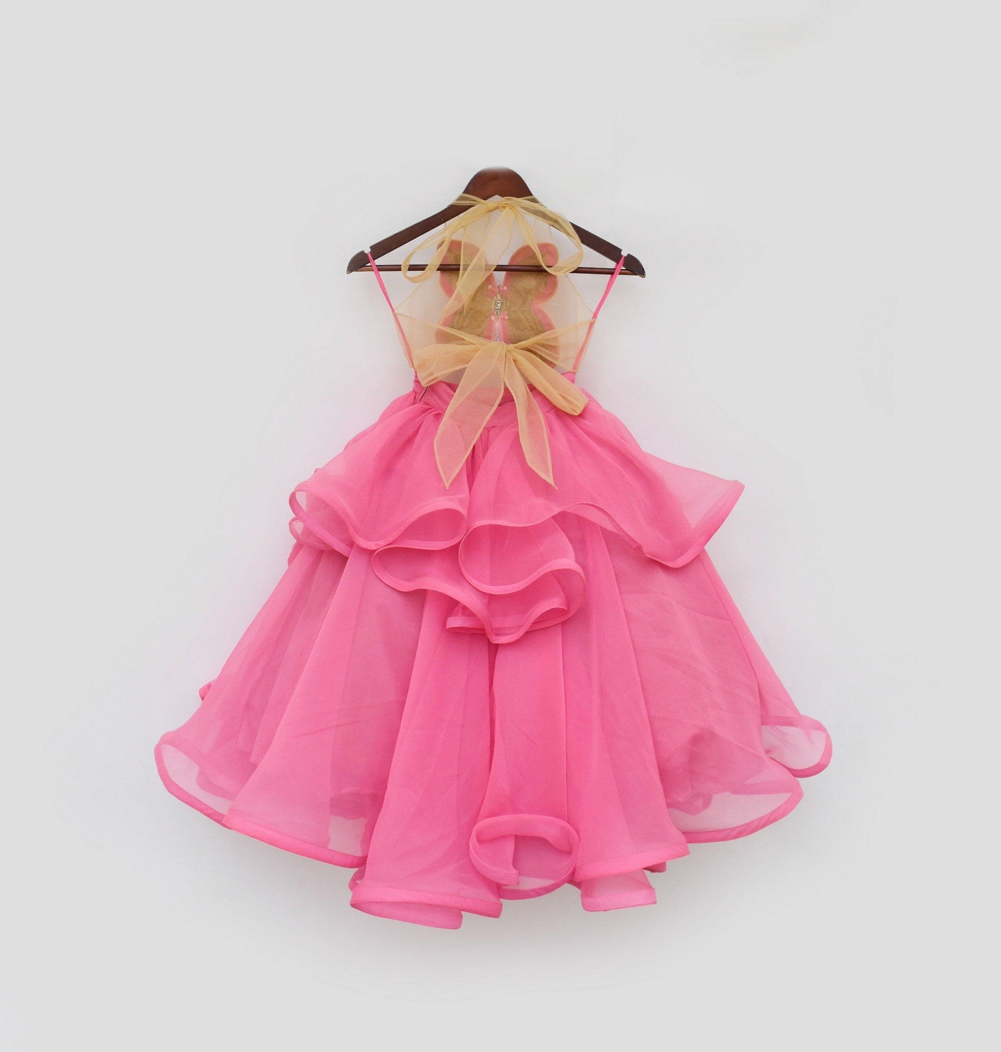 Pre Order: Elegant Pink Ruffle Skirt with Embroidered Butterfly Top - Women's Fashion Outfit for Spring, Summer, Date Night & Special Occasions