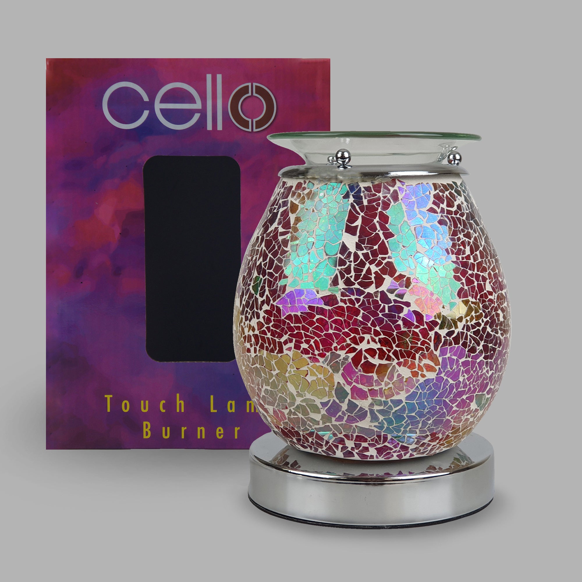 Cello Electric Wax Burner with Touch Control & Mosaic Design - Multi-Color Wax Warmer for Home Aromatherapy, Spa Relaxation, and Gift Giving