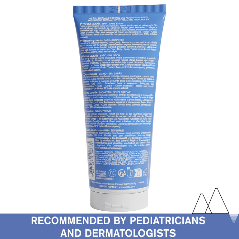 Bébé 1st Cleansing Cream for Baby Face, Body & Scalp - Gentle Newborn Wash for Sensitive Skin | Perfect for Bath Time & Daily Cleansing Routine