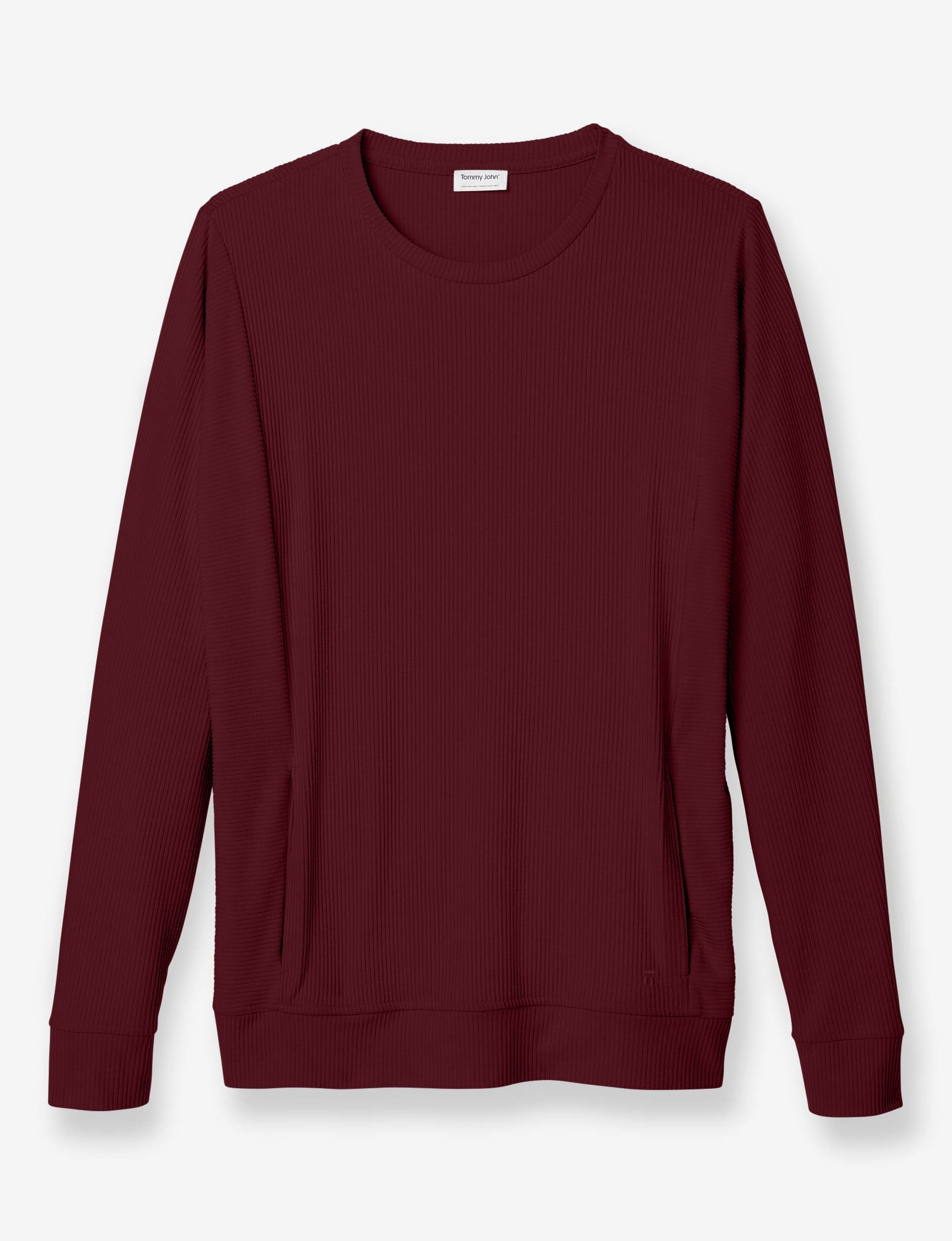 Zen Ribbed Crew Neck Sweatshirt for Women - Soft Cotton Blend Pullover for Casual Wear, Loungewear & Street Style Fashion