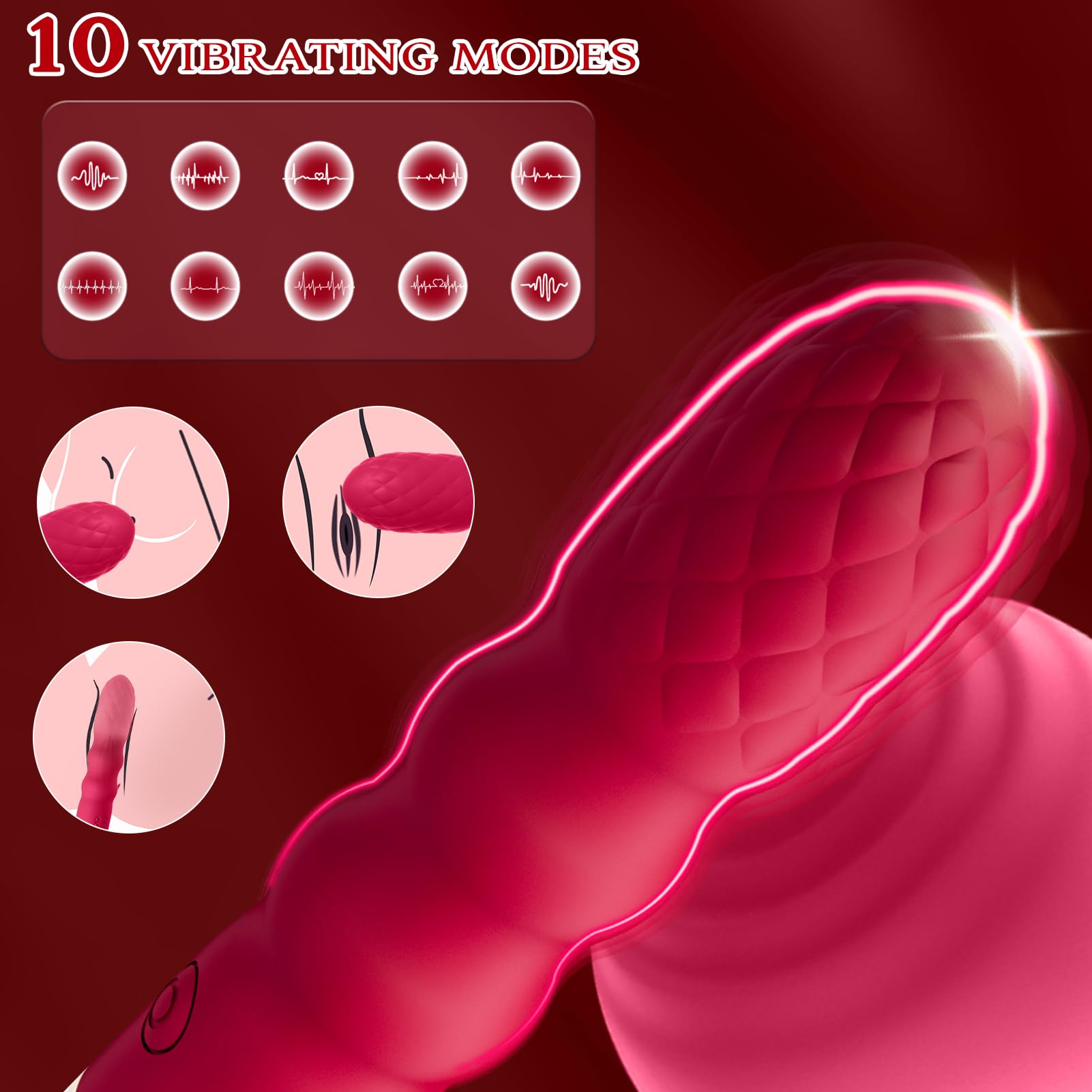 Premium Leather BDSM Whip with 10 Vibration Modes - Sensual SM Flogger for Anal, Nipple & Clitoral Stimulation | Adult Bondage Toy for Couples Play, BDSM Cosplay & Sensual Massage