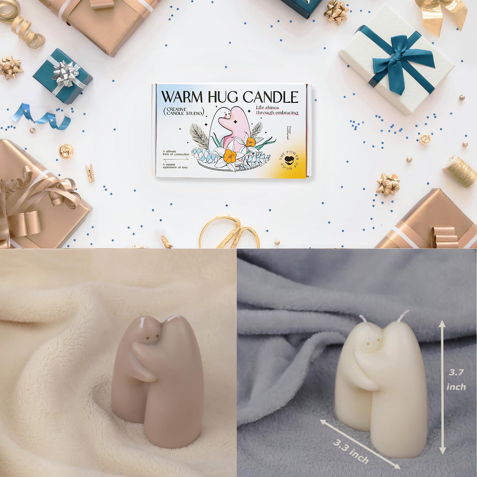 Hugging Candles - Unique Gifts for Women, Best Friend, Sister, Mother & Coworker | Thinking of You, Get Well Soon, Cheer Up, Engagement & Wedding Gifts | Perfect for Birthdays, Anniversaries & Special Occasions