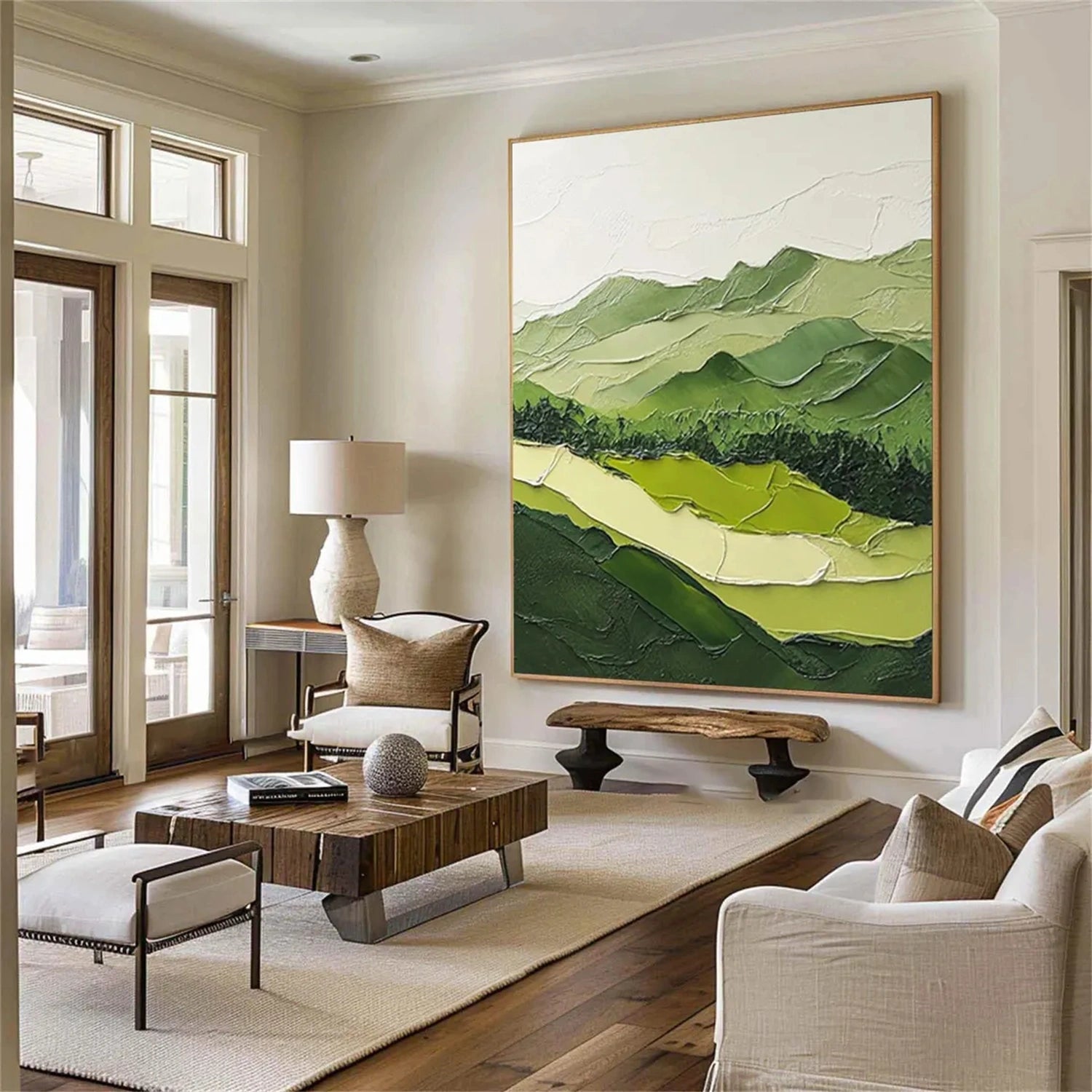 Flower and Tree Painting Wall Art #FT134 - Handmade Canvas Decor for Living Room, Bedroom & Office