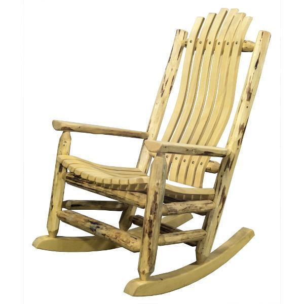 Montana Adult Log Rocker Chair - Handcrafted Wooden Rocking Chair for Living Room, Porch & Cabin - Comfortable Outdoor & Indoor Relaxation