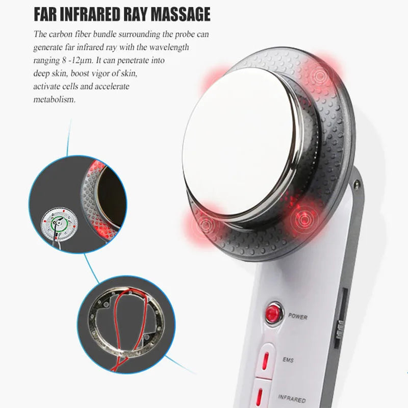 Professional Ultrasound Cavitation & EMS Fat Burner Machine - Body Slimming Massager for Weight Loss, Anti-Cellulite Treatment with Galvanic Infrared Technology | Home Use & Spa Treatment for Tummy, Arms, Thighs