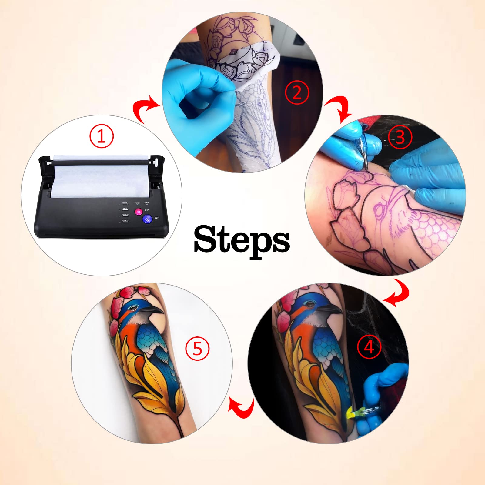 Jconly Professional Tattoo Transfer Paper - 20 Sheets Thermal Stencil Paper 8.5
