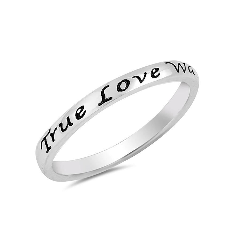2mm True Love Waits Band Ring - Simple Plain 925 Sterling Silver Wedding Promise Ring for Couples & Engagements