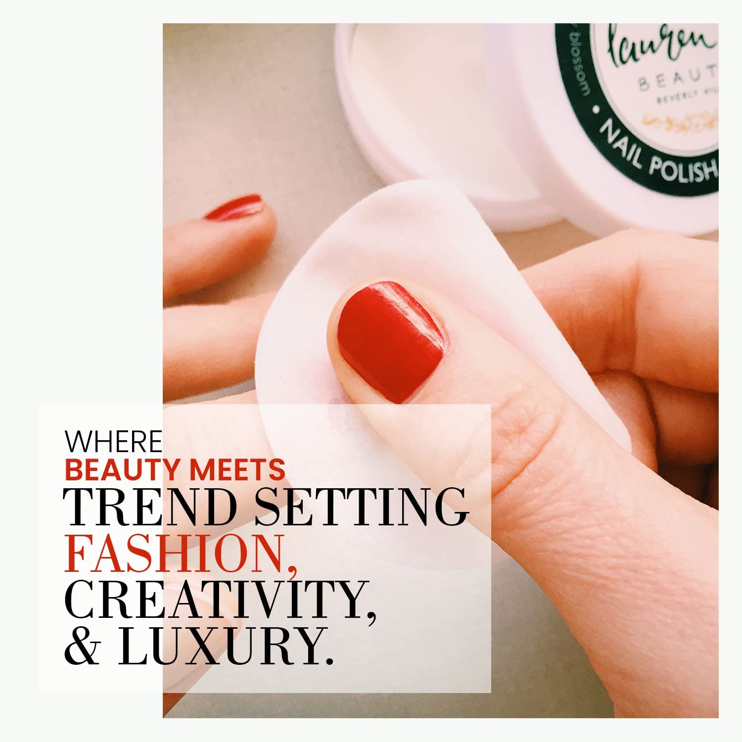 Lauren B. Nail Polish Remover Pads | Acetone-Free Gel Polish Remover Wipes | Quick & Easy Nail Cleaner for Gel & Regular Polish | Essential Manicure & Nail Art Supplies for Women | Perfect for Home, Salon & Travel Nail Care
