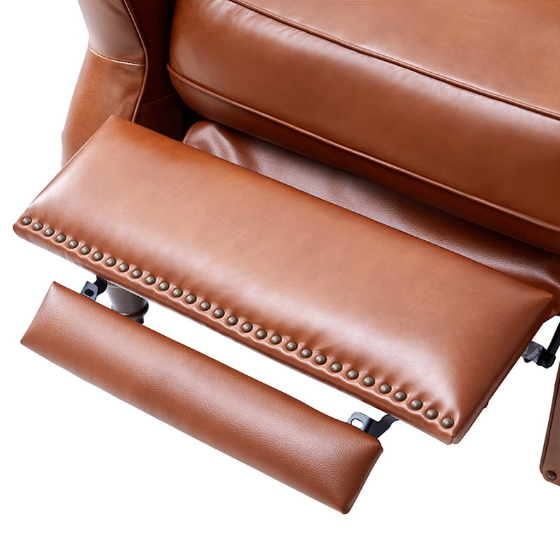 Myria Genuine Leather Nailhead Recliner Chair - Modern Living Room Furniture with Tufted Back and Padded Armrests | Perfect for Home Theater, Gaming, and Relaxation