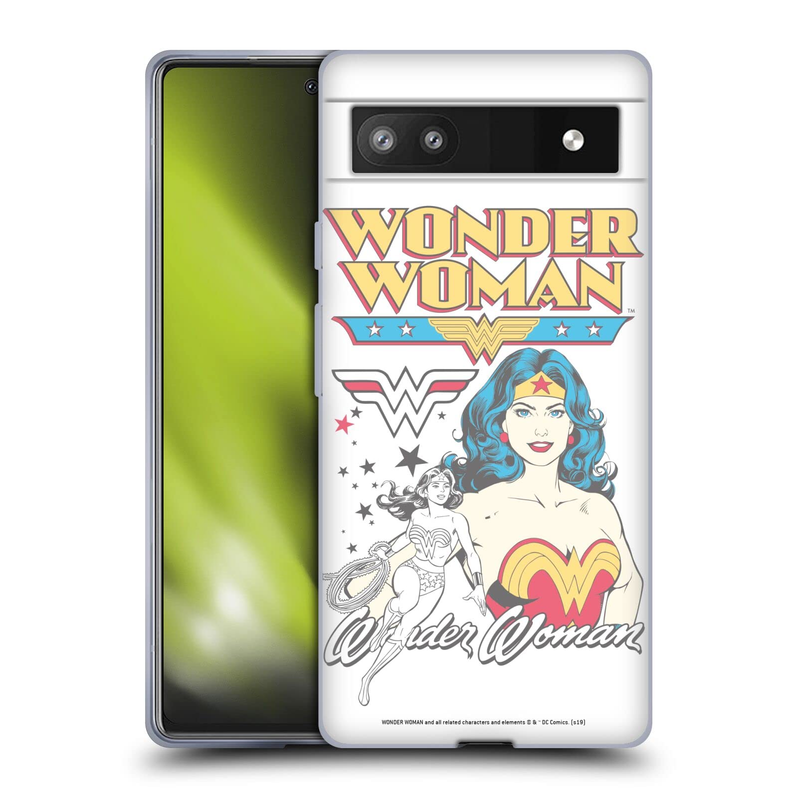 Wonder Woman DC Comics Gel Case for Google Pixel 6a - Vintage Art Protection for Superhero Fans
