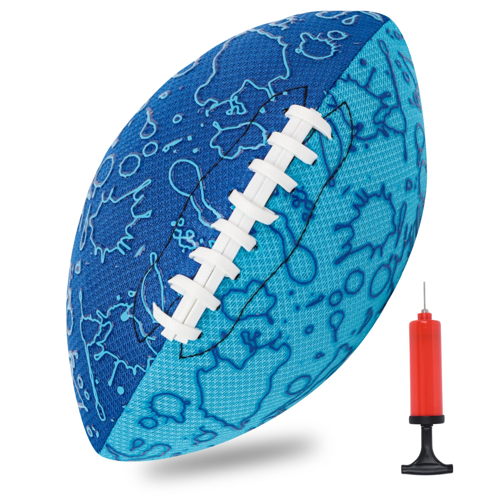Shindel Inflatable Water Football - 9.3 Inch Pool & Beach Toy with Strong Grip, Fun Outdoor Water Games for Kids & Family Ages 8-12, Perfect for Swimming Pool, Beach, and Backyard Play, Blue