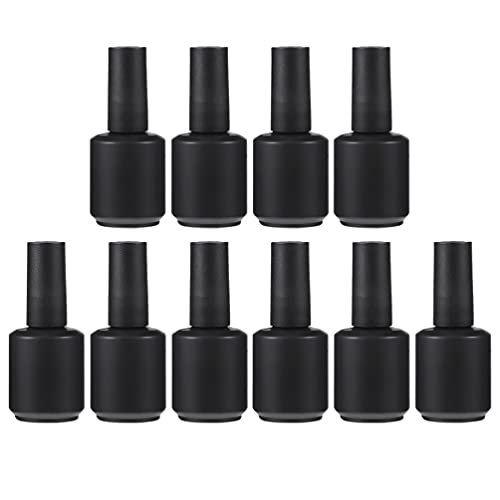 FOMIYES 10 Pack 15ml Empty Clear Nail Polish Bottles with Brush - Refillable Transparent Glass Containers for DIY Nail Art, Polish Samples & Salon Storage - Perfect for Home Manicures, Professional Salons & Travel Kits