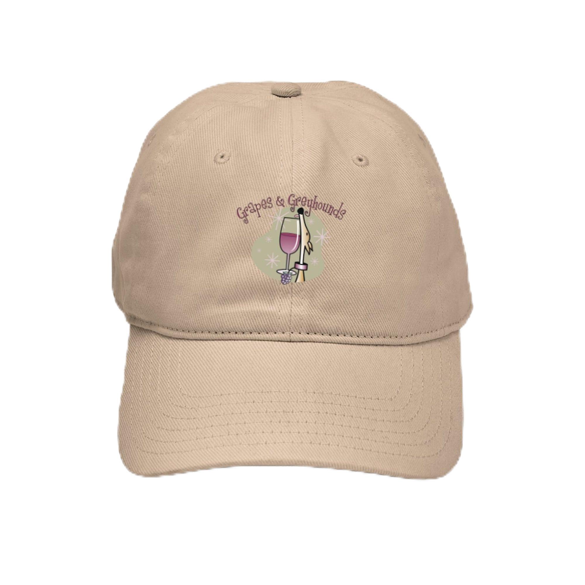 Grapes and Greyhounds Adjustable Baseball Cap - Stylish Unisex Hat for Wine Lovers & Dog Enthusiasts - Perfect for Outdoor Activities, Casual Wear & Gifts