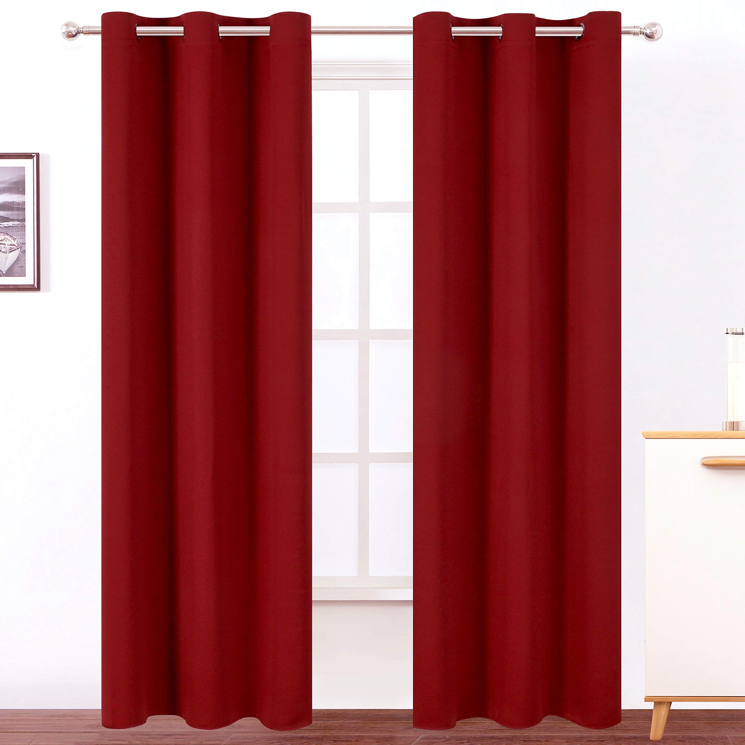 LEMOMO Blackout Curtains 42x84 Inch Set of 2 Panels - Thermal Insulated Room Darkening Curtains for Living Room & Bedroom - Noise Reducing Window Drapes for Better Sleep & Energy Efficiency