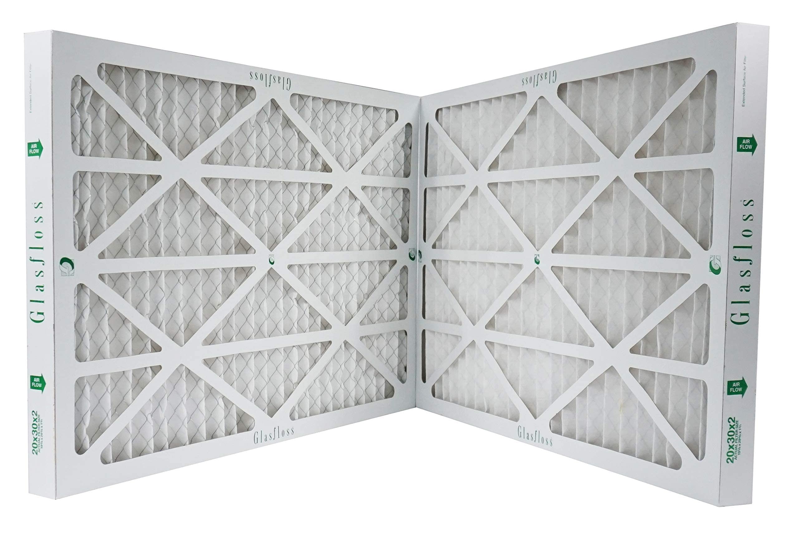 Glasfloss 16x30x2 MERV 10 Air Filter - 6 Pack | Premium Pleated Furnace Filter | Made in USA (15.5