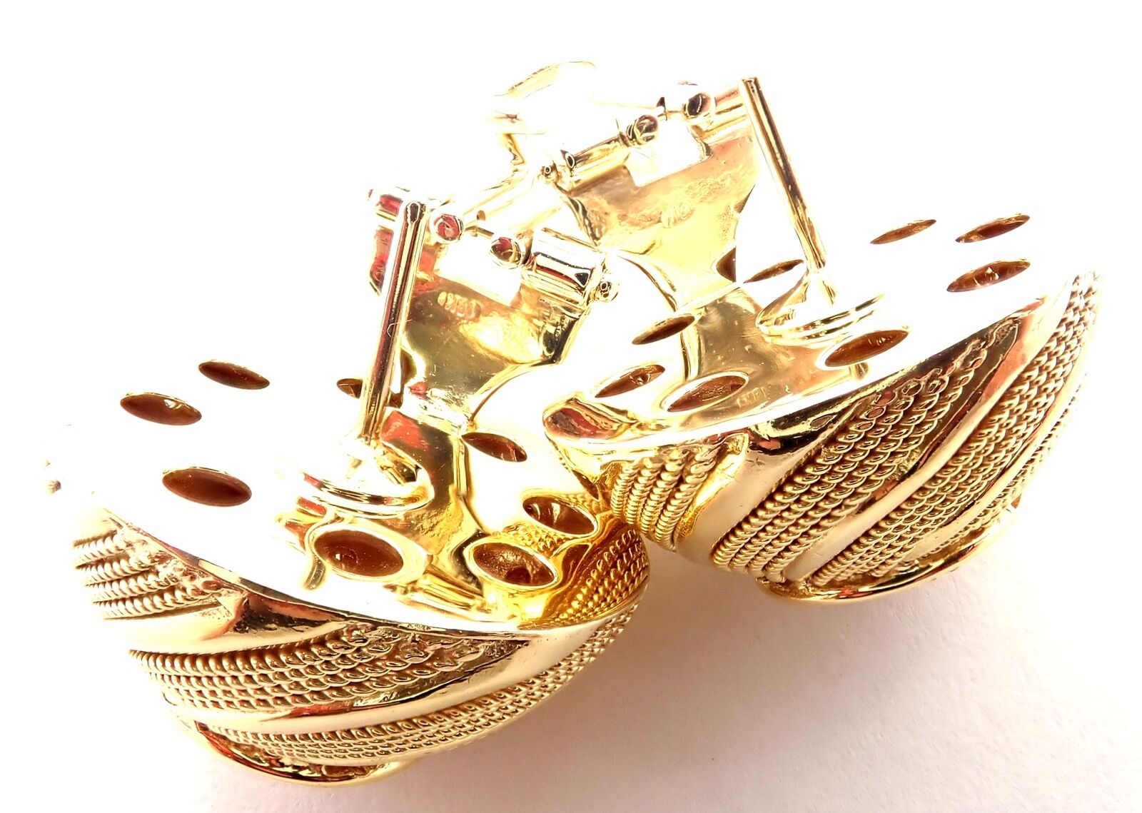 Authentic Tiffany & Co 18k Yellow Gold Diamond Earrings - Luxury Gift for Women, Anniversary & Special Occasions
