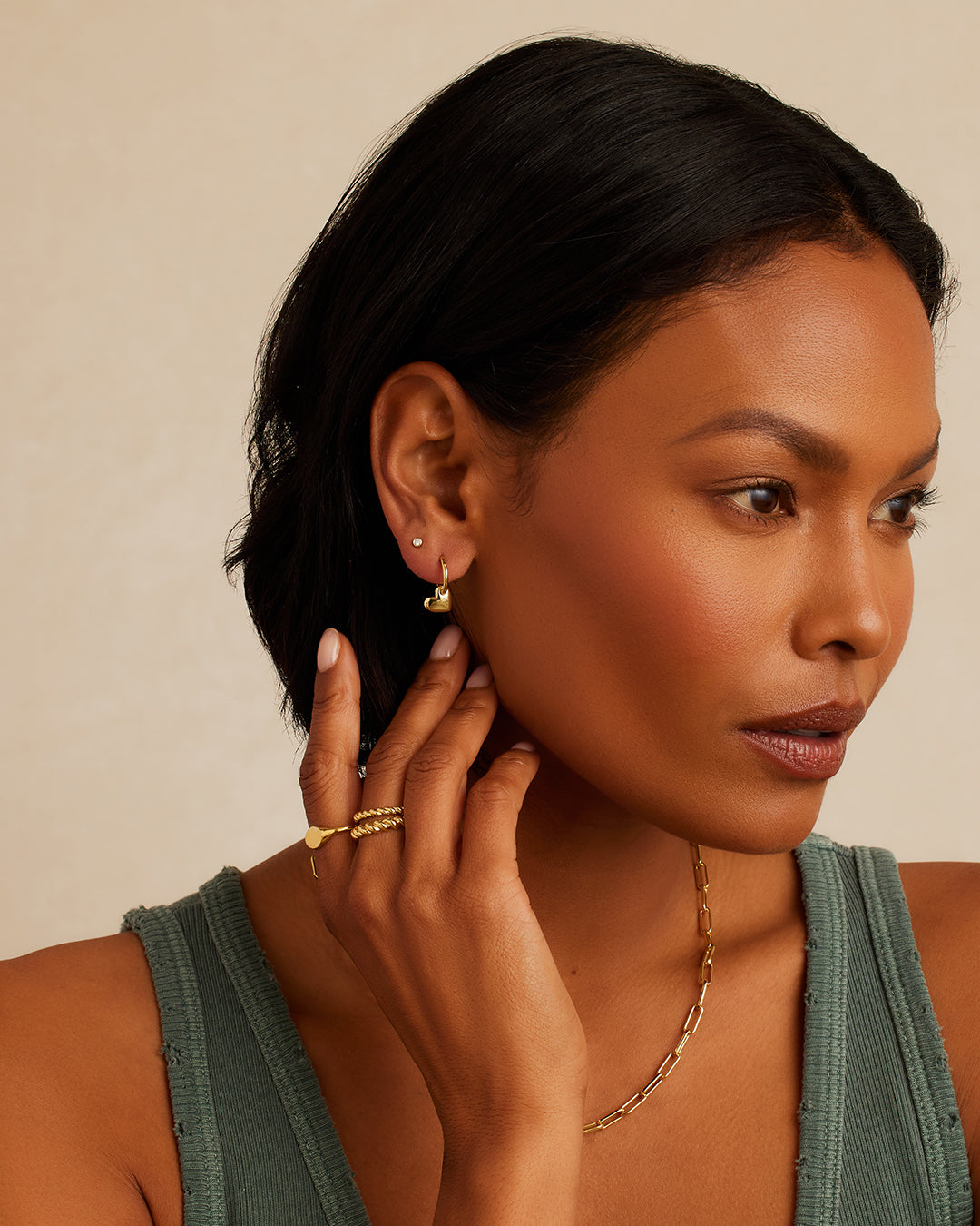 Lou Heart Huggies - Adorable Heart-Shaped Earrings for Women, Perfect for Valentine's Day Gifts, Date Nights & Romantic Occasions