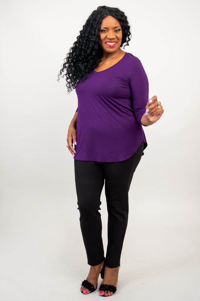Jackie 3/4 Sleeve Bamboo Top - Royale Collection | Soft & Breathable Women's Shirt for Yoga, Workout & Casual Wear
