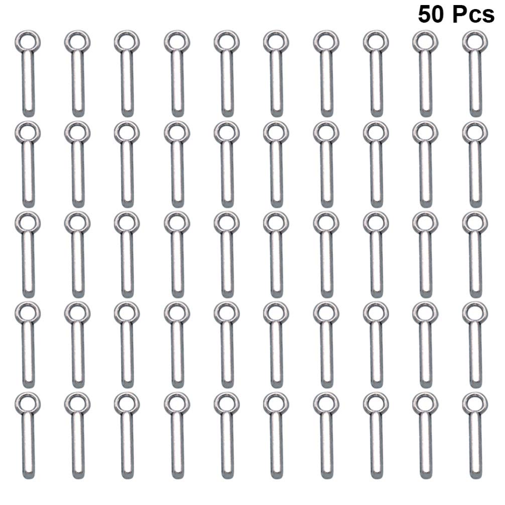 HEALLILY 50pcs Antique Silver Alphabet Letter Charms for Jewelry Making - DIY Craft Pendants for Necklaces, Bracelets, Keychains & Scrapbooking