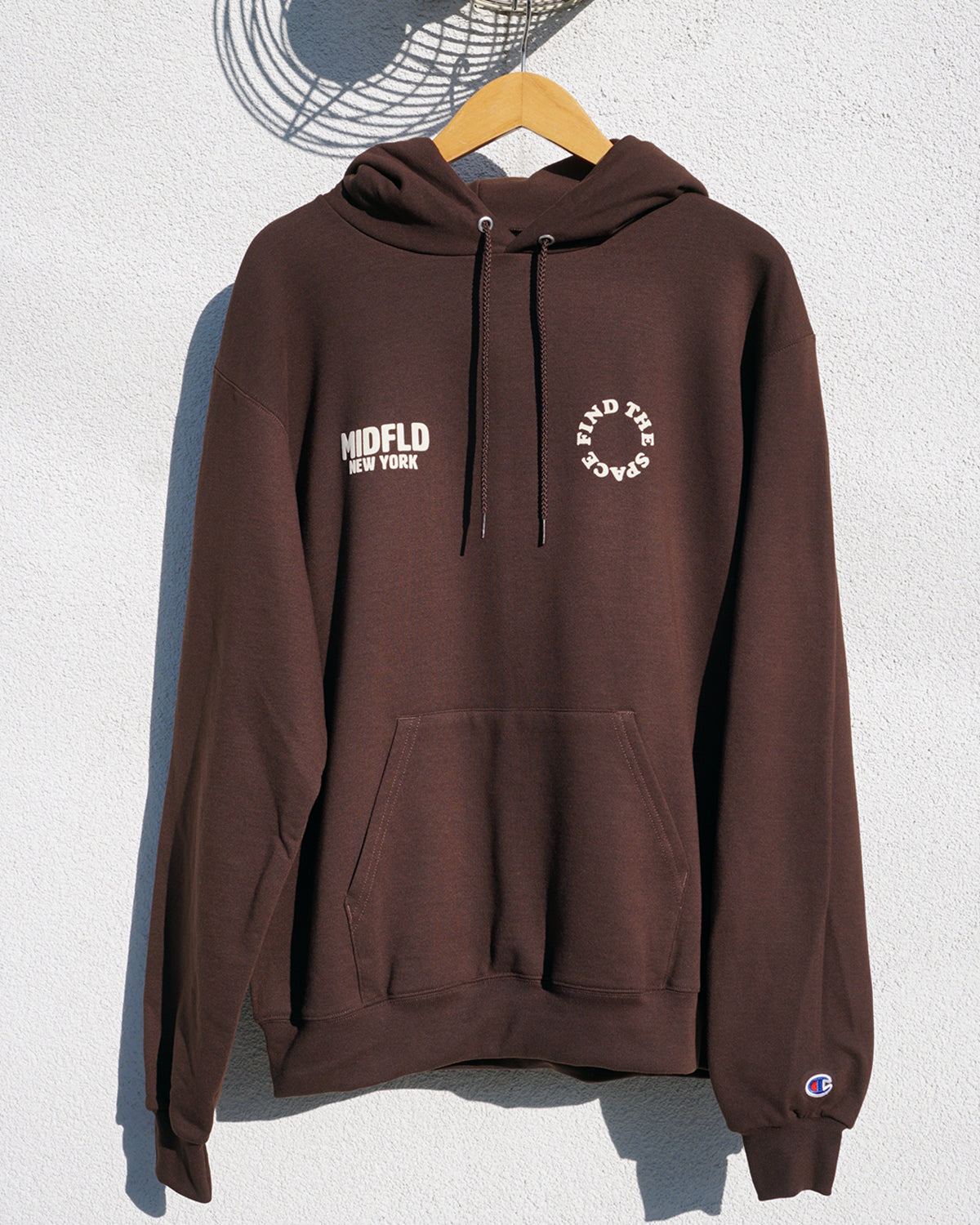 Champion™ Find the Space Double Logo Hoodie - Men's Casual Pullover Sweatshirt | Chocolate Brown | Warm & Comfortable for Streetwear, Gym, and Everyday Wear