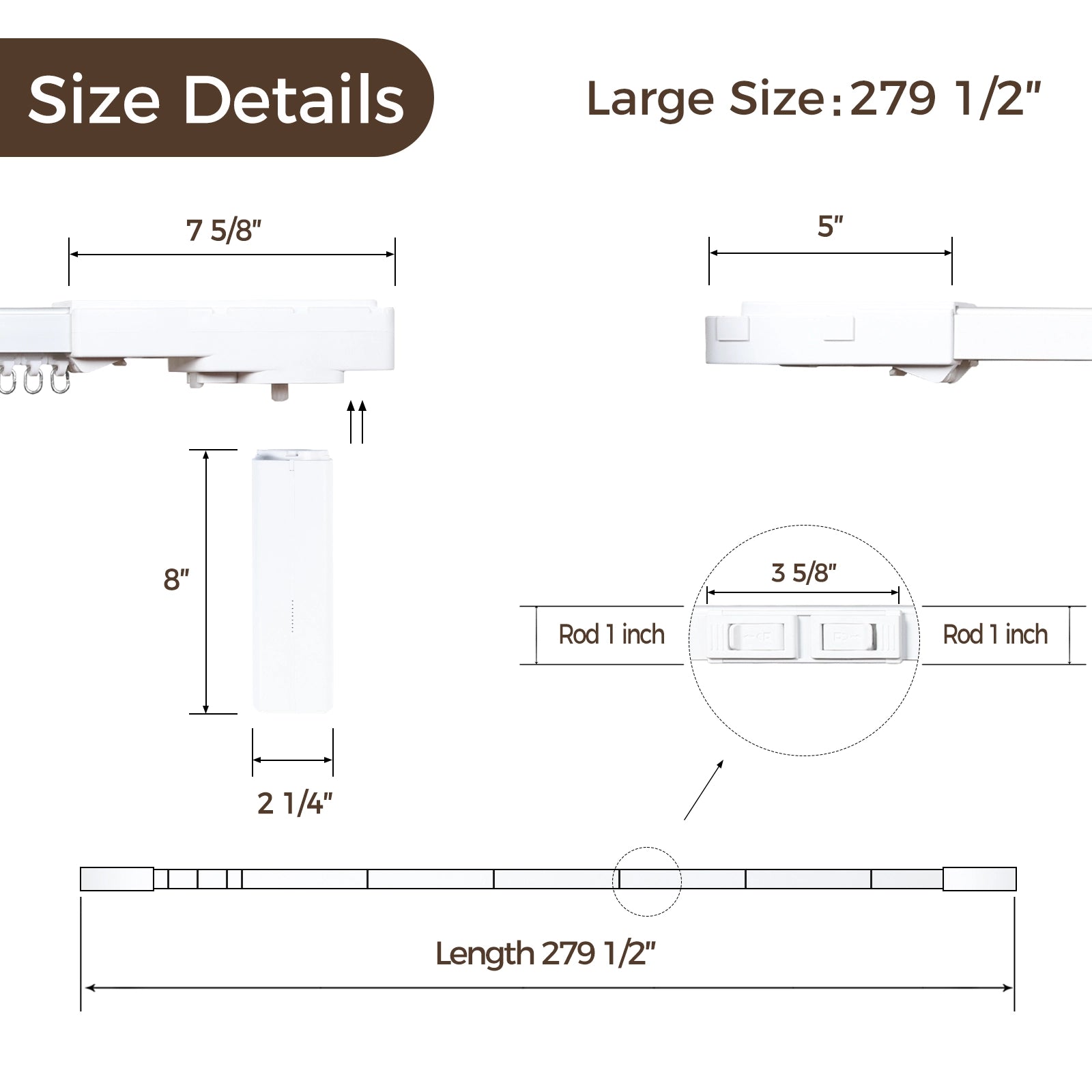 Lark Motorized Curtain Tracks - Smart Home Automatic Drapery Rail System for Living Room & Bedroom | Voice Control & Remote Operated