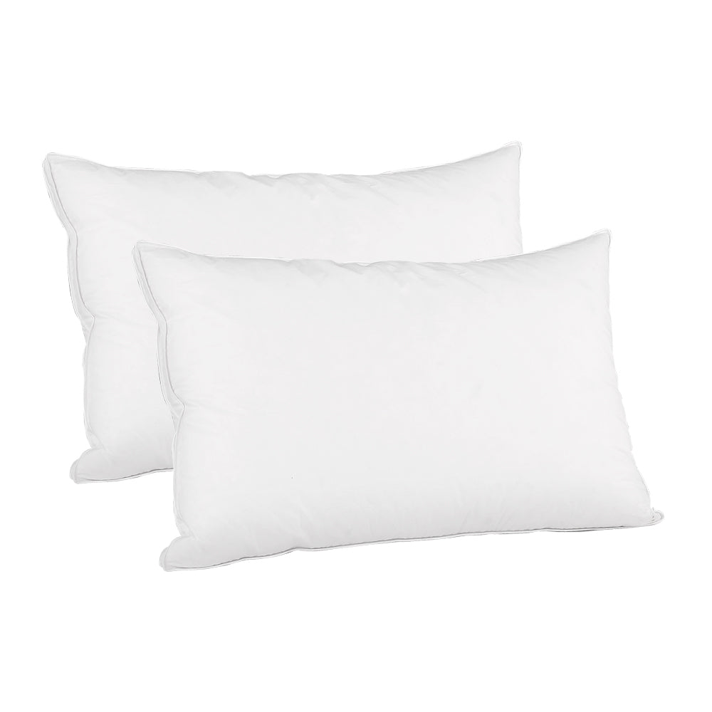 Premium Duck Feather Down Pillow Set of 2 - Ultra Soft Hypoallergenic Bed Pillows for Side, Back & Stomach Sleepers - Perfect for Home, Hotel & Travel Use