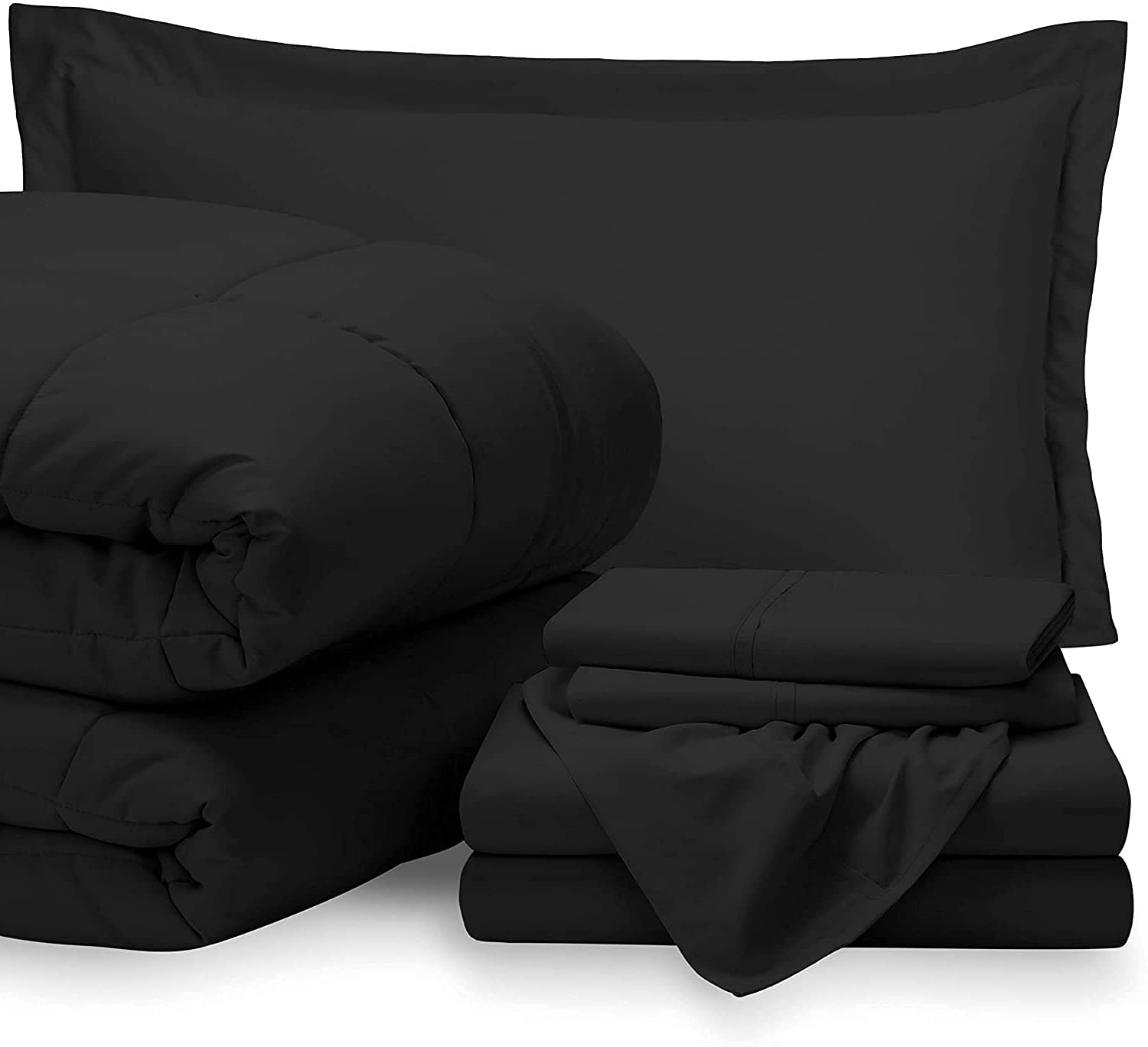 7-Piece Queen Size Bed-in-a-Bag Comforter Set - 600 Thread Count 100% Cotton Bedding with 15