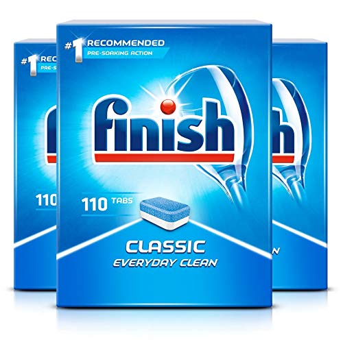 Finish Classic Everyday Clean Dishwasher Tablets - 330 Count (3 Packs of 110) | Powerful Dishwashing Detergent for Sparkling Clean Dishes | Perfect for Daily Use in Homes & Restaurants