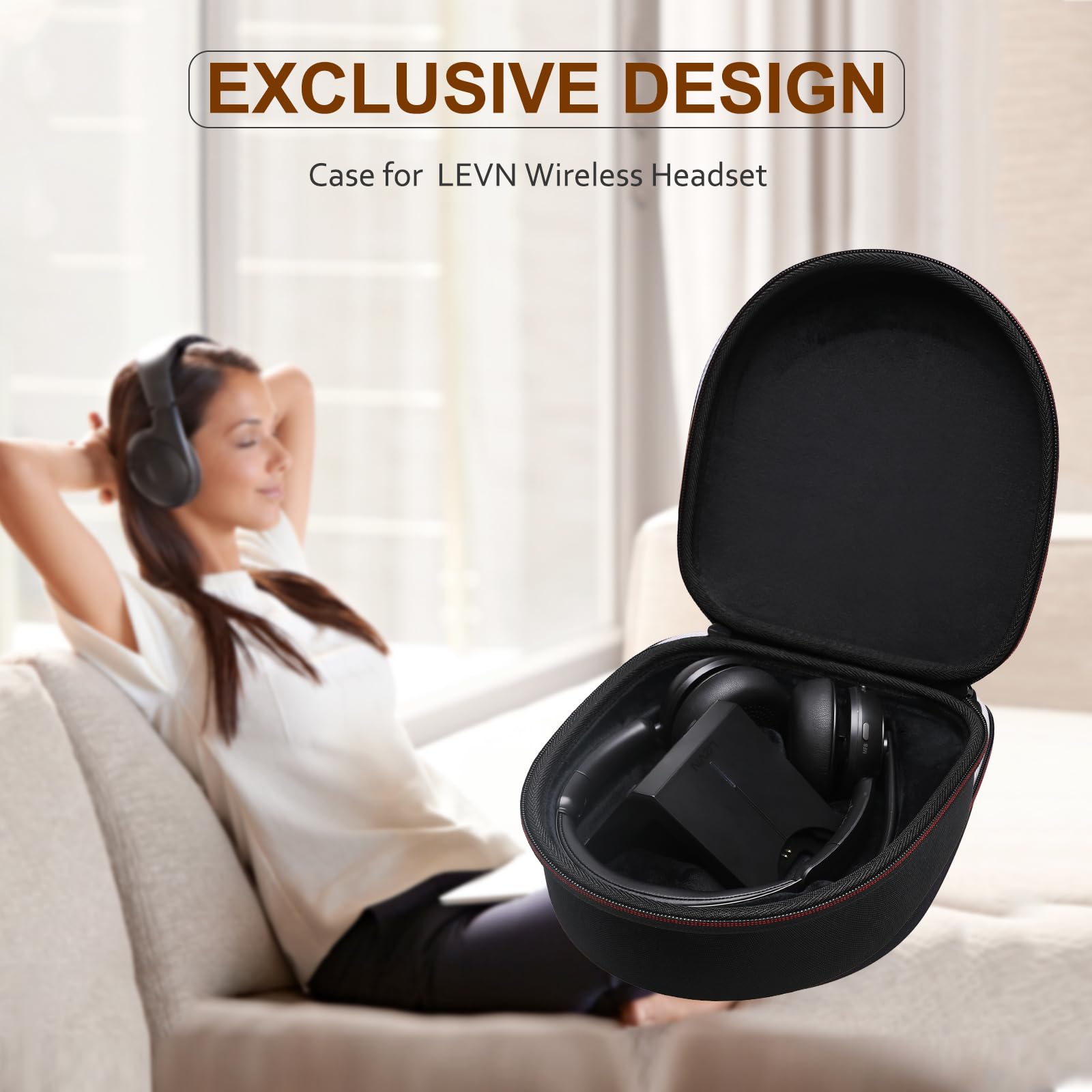 LTGEM Protective Case for LEVN LE-HS013 / LE-HS016 V3 / LE-HS010 / LE-HS016 / CT001 Headset & Charging Dock - Durable Cover for Gaming, Work Calls & Travel Accessories
